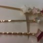 Set of Three HAIR CLIPS Metal Hairclips Hairpins PINK STAR SHAPE >5.5 cm Length
