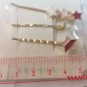 Set of Three HAIR CLIPS Metal Hairclips Hairpins PINK STAR SHAPE >5.5 cm Length