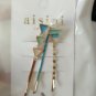 Set of Three HAIR CLIPS Metal Hairclips Hairpins BLUE TRIANGLE >5.5 cm Length