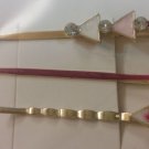Set of Three HAIR CLIPS Metal Hairclips Hairpins PINK Triangle >5.5 cm Length