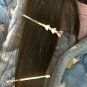 Set of Three HAIR CLIPS Metal Hairclips Hairpins PINK Triangle >5.5 cm Length