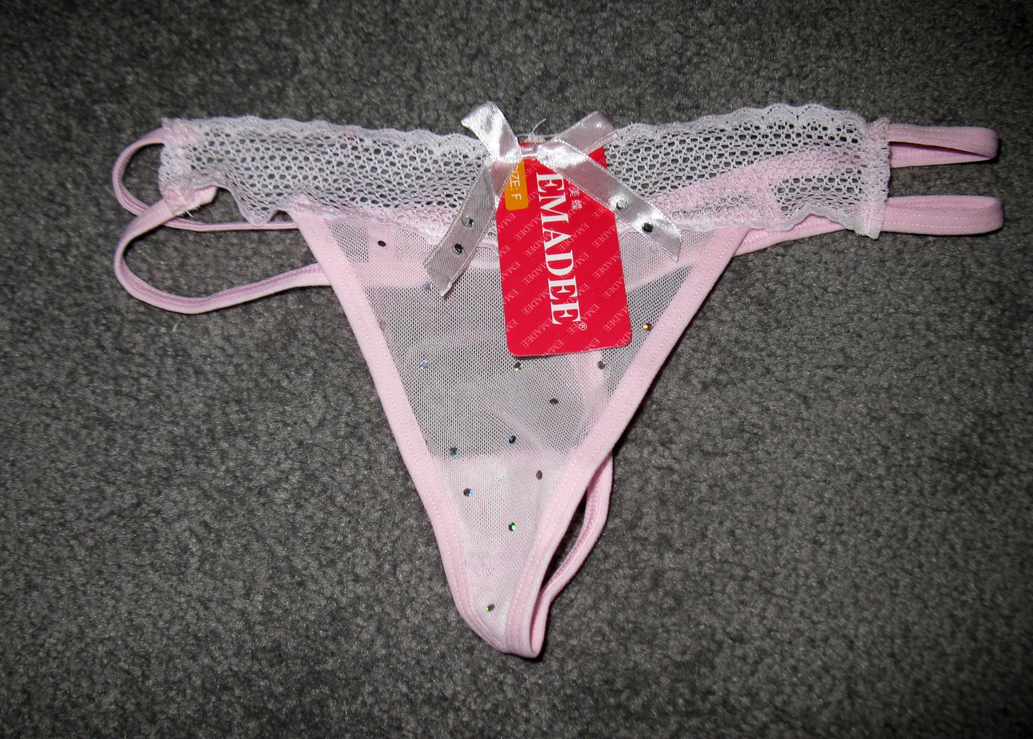Pink Sparkle Thong Panties Underwear Size Small NEW & SEXY #270/995.