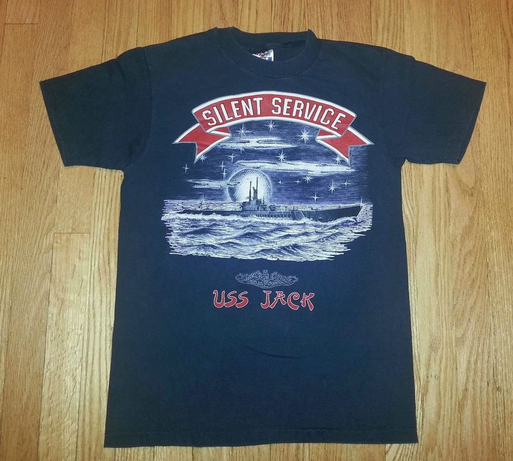 VTG 80s USS Jack T-Shirt Submarine US Navy Silent Service Ss-259 Gato ...