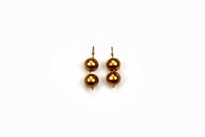 Cotton Ball Earrings/Rust