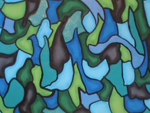 Cool Colors original mixed media abstract painting
