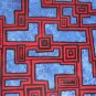 Original blue red and black abstract painting Concept
