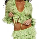 LIME SEQUINED RUFFLED SKIRT SET SMALL