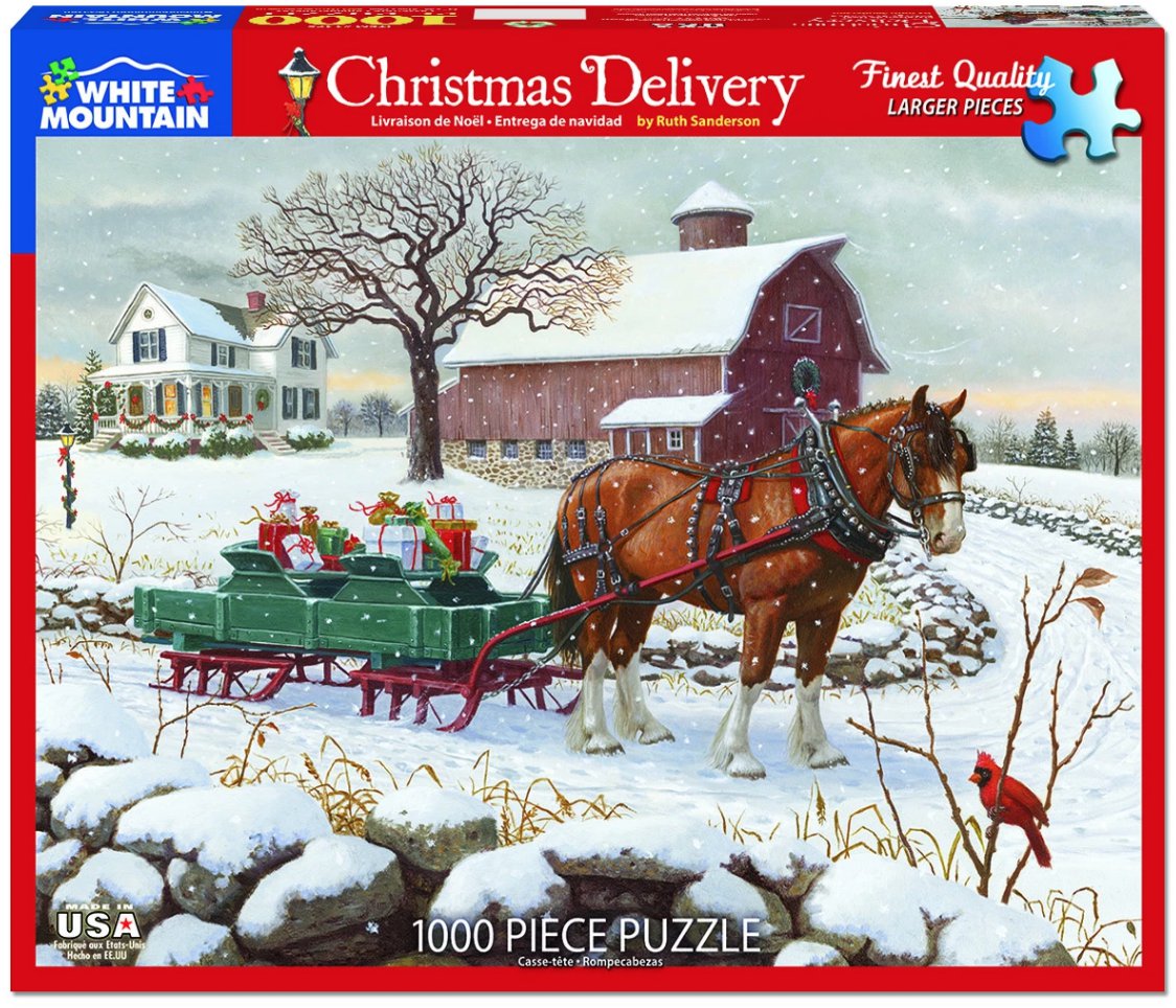 White Mountain Christmas Delivery 1000 Piece Jigsaw Puzzle