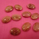 Vtg 10 piece Lot Pink Mauve Copper Fluss Glass Beads-Button's or Stones 1961