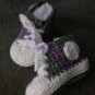 Crocheted high top sneaker baby booties