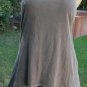 High-Low Knit/Voile Tank, Gray Size M