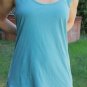 High-Low Knit/Voile Tank,  Turquoise  Size M