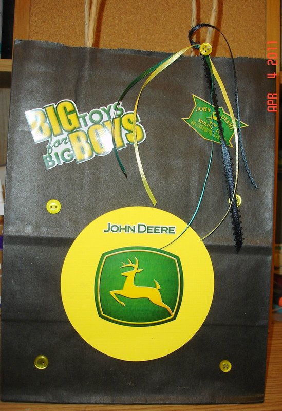 Handmade Gift BagJohn Deere in Black