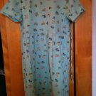 Turquoise Blue XL Long Dress with flowers