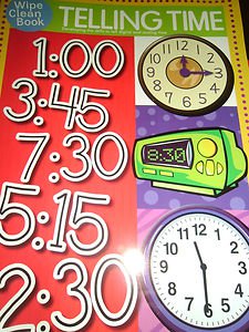 Telling Time Dry-Erase Work Book by Flowerpot Press 2012