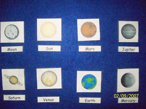 Sun, Moon, & Planets Match (Pluto now Included) - FELT OR LAMINATED