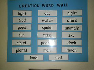 Creation Theme Word Wall - Also Choose From Any Other Bible Themed Word Walls