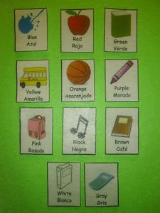 Color Sight Words - Dual Language (English and Spanish):  FELT OR LAMINATED