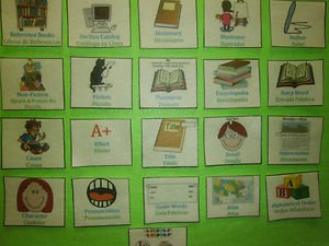Library Sight Words/Dual Language (English & Spanish) with Vocabulary Match