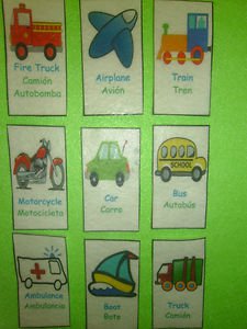 Transportation Themed Sight Words - Dual Language (English and Spanish)