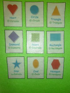 Shapes Sight Words - Dual Language (English and Spanish):  FELT OR LAMINATED