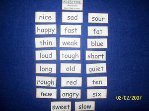 Adjectives Learning Pieces - FELT OR LAMINATED CARDSTOCK, Your Choice