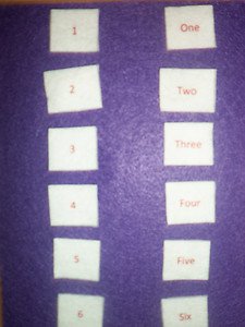 Math Felt Pieces-Kindergarten-1st Grade:  Matching Number Words to Numbers NEW