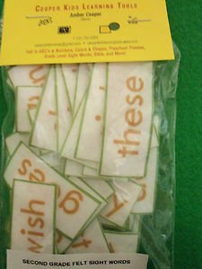 Second Grade State Standard Sight Words (46 Words) - LAMINATED OR FELT