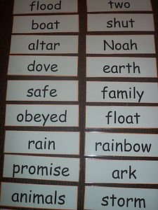 Large Noah's Ark Bible Sight Words - in Felt OR Laminated