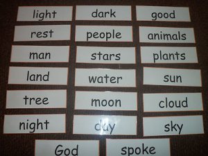 Large Creation Bible Sight Words - In Felt OR Laminated