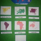 Continent Match (Antarctica included) - In FELT or LAMINATED