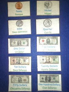 Money Sight Words & Match Dual Language - FELT or LAMINATED