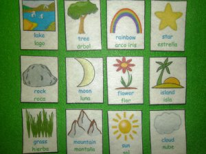 Nature Sight Words with Dual Language - FELT or LAMINATED CARDSTOCK