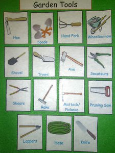 Gardening Tools Sight Words - FELT or LAMINATED CARDSTOCK