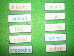 Animal ABC Order - FELT or LAMINATED CARDSTOCK, Your Choice