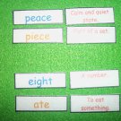 Language Arts Homonyms - FELT or LAMINATED CARDSTOCK, Your Choice