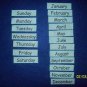 Days of the Week & Months of the Year FELT OR LAMINATED CARDSTOCK