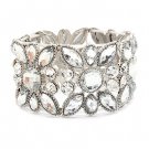 Bridal Wedding Jewelry Multi Shapes Teardrop Fashion Stretch Bracelet Silver BR00338RDCL