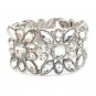 Bridal Wedding Jewelry Multi Shapes Teardrop Fashion Stretch Bracelet Silver BR00338RDCL