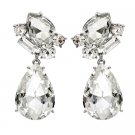 Bridal Wedding Jewelry Shiny Multi Shape Cuts Drop Fashion Earrings Silver ER00485RDCL