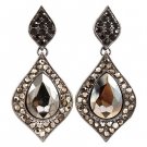 Bridal Wedding Jewelry Glamour Dazzle Crystal Dangle Fashion Earrings Black ER00484HMBK