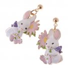 Spring Easter Jewelry Sweet Bunny with Flower Dangle Charm Earrings White Pink ER00389FLGD00