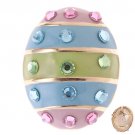 Spring Easter Jewelry Egg Multi-Colored Crystal Rhinestone Charm Brooch Pin Gold BH00032EGGDMT