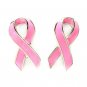 Pink Ribbon Breast Cancer Awareness Jewelry Enamel Charm Stud Earrings Silver  ER00377PR04SV