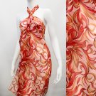 Beach Sarong Pareo Wrap Tropical Leaves Design Orange  SFBP017