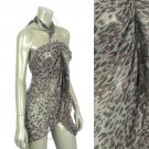 Beach Sarong Pareo Shawl Wrap Leopard Paisley Gray SFBP029-GY