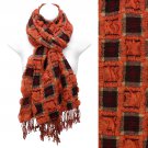 Plaid Block Check Pattern Design Double Side Muffler Scarf Brown Rust SF00299BRRU