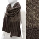 Duo Tone Simple Knitted Cold Weather Long Fashion Scarf Brown SF00303BR