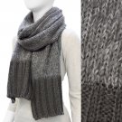 Duo Tone Simple Knitted Cold Weather Long Fashion Scarf Gray SF00303GY