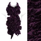 Silk Feel Velvet Stretch Ruffle Fashion Scarf Soft Glamorous Beautiful Purple SF00305PU